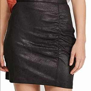 Free People Ruched faux-leather mini skirt. NWT